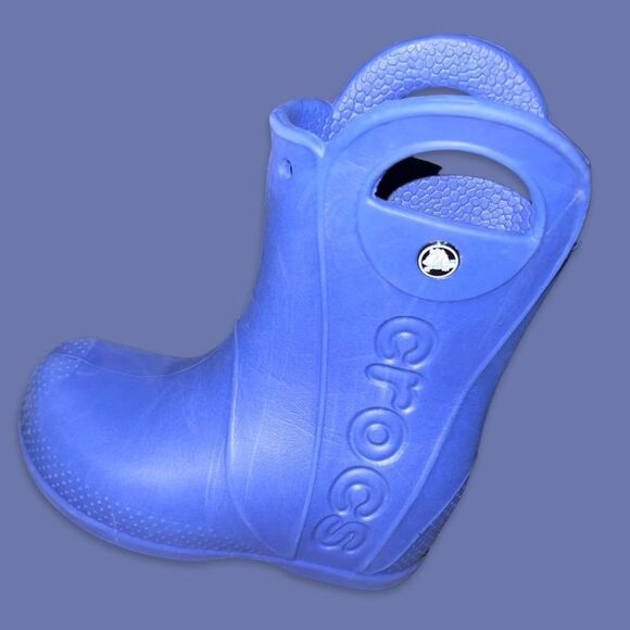 Crocs Handle It Rain Boot Blue Waterproof Rubber Boots Size C9 - Picture 1 of 5